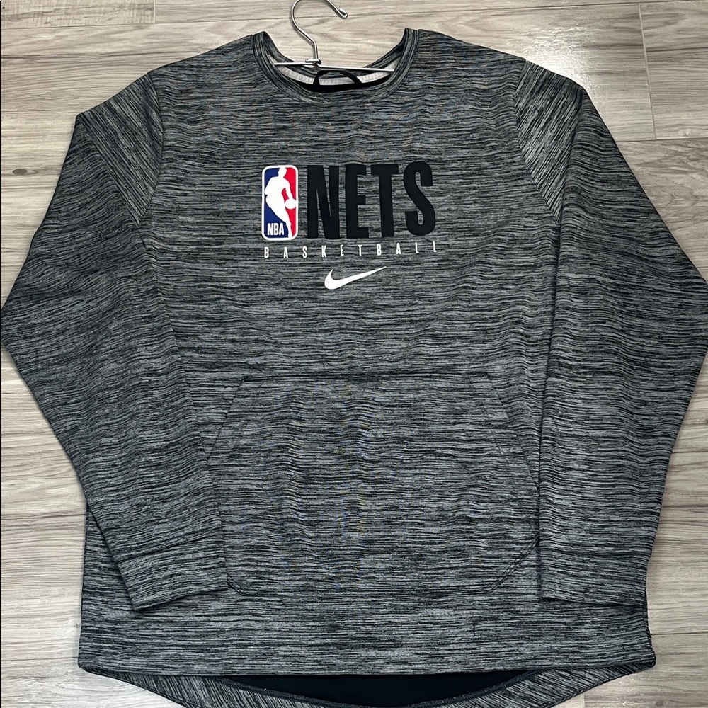 Nike Black and Gray Crewneck Sweater - Nets Basketball